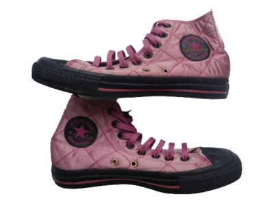 Converse Chuck Taylors Purple silk fabric trainers UK 7