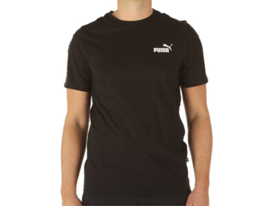 

Мужская футболка Puma Black ESS+ с тесьмой, Black/white