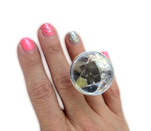5 JUMBO DIAMOND RINGS BACHELORETTE 1 Set Party Gift Joke Big Fake Plastic 1.25"