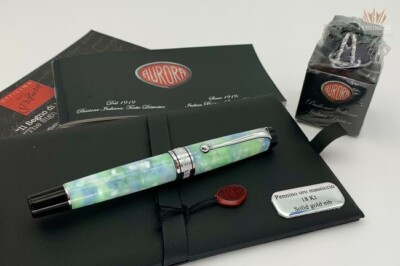AURORA LIMITED EDITION OPTIMA CALEIDOSCOPIO LUCE VERDE FOUNTAIN PEN SPECTACULAR!