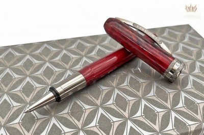 VISCONTI REMBRANDT-S BORDEAUX WITH RUTHENIUM PLATED TRIM ROLLER BALL PEN ELEGANT
