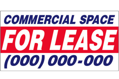 COMMERCIAL SPACE FOR LEASE Vinyl Banner CUSTOM Sign 3x8 ft - (add your phone #)
