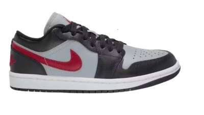 Женские кроссовки Air Jordan 1 Low Wolf Grey/Gym Красно-черно-белые (DC0774 062)