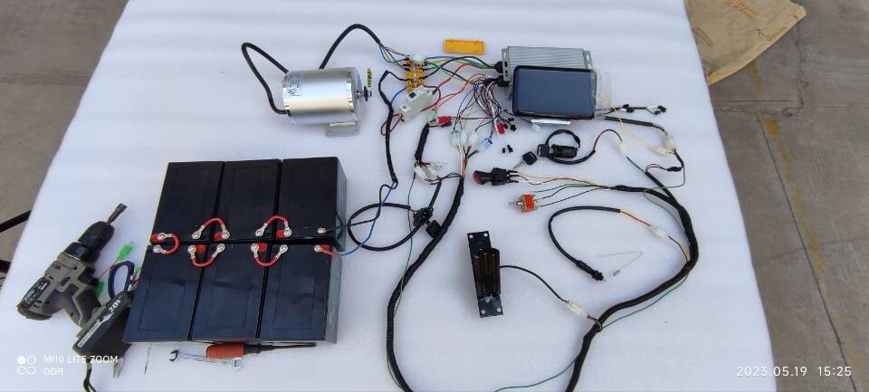 72V 3000W Golf Cart Brushless Motor w/Battery/Display/Sprocket/Pedal Full Kit US