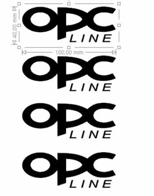 4 STICKERS OPEL OPC LINE  40X100MM chacun