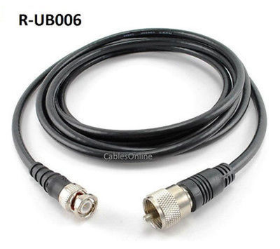 6ft RG8x Coax UHF (PL259) Male BNC Male Plug 50 ohm Antenna Ham Radio Cable