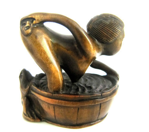 専用　極上　人物　置物　70g 約12㎝　タエサ　東さ7-0506③ Q233 Vintage Japanese Silver & Carved Seven Lucky Gods