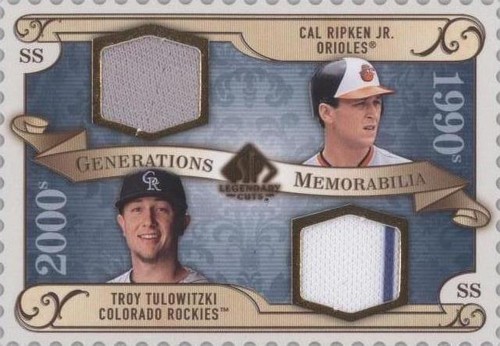 2009 SP Legendary Cuts - Cal Ripken Troy Tulowitzki #GM-RT