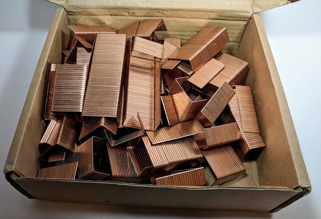 Box Staple Chisel Point Carton Galvanized Staples Copper Plated C3/4 JK561/18...