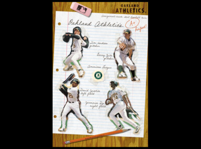 Oakland A's 2002 Original 22x34 POSTER - Tim Hudson, Zito, David Justice, J. Dye
