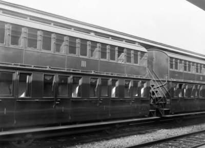 Double-decker train at Gare de l'Est Paris France in October 1933 Old Photo