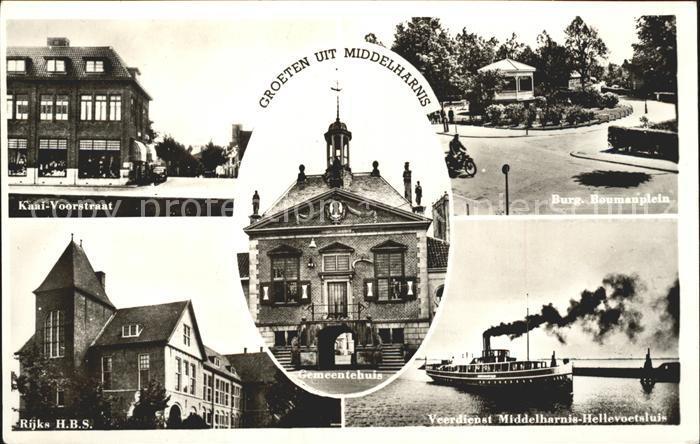 11879373 Middelharnis Kaai Voorstraat Burg. Boumanplein School Veerdienst Gemeen