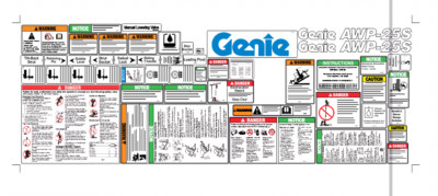 Genie AWP25S 3896-101 to 3801-9999 Decal Kit 7 YEAR VINYL!