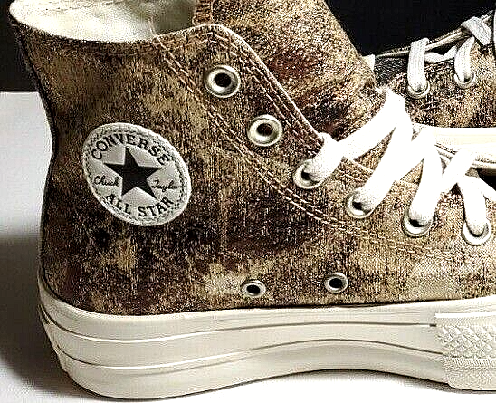 Converse Chuck Taylor Platform Hi Elevated Metallic Bronze Sneakers 8 Womens