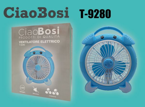 Ventilatore Da Tavolo 3 Ventole A Forma Di Sveglia Silenzioso Colorato 8" linq