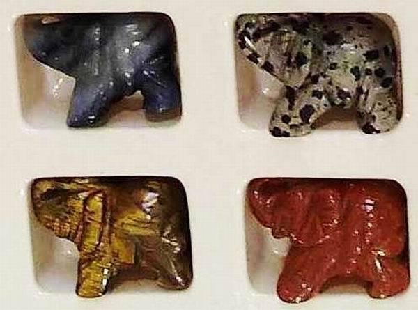 12 Ps luck stone Sculpture Healing reiki rock Gemstone carving Figures Elephant