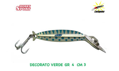LUCIAPUMA DECORATO VERDE 4 GR 3 CM 1 A SPINNING  ARTIFICIALE TROTA