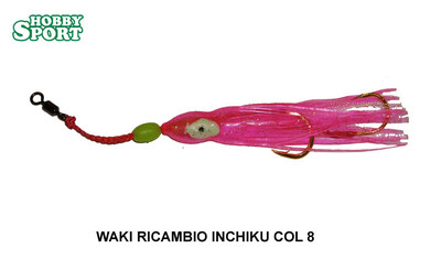 ASSIST HOOK CON POLIPETTO RICAMBIO 9cm x COL 8 LIGHT PINK INCHIKU WAKI M 012135