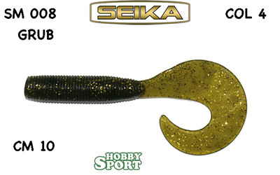 SEIKA WORM GRUB 10 CM  SM008  COL 04 WATERMELON  SILICON SPINNING BLACK BASS