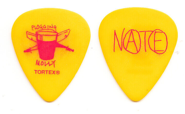 Flogging Molly Nathen Maxwell Signature Yellow/Red Guitar Pick - 2011 Tour