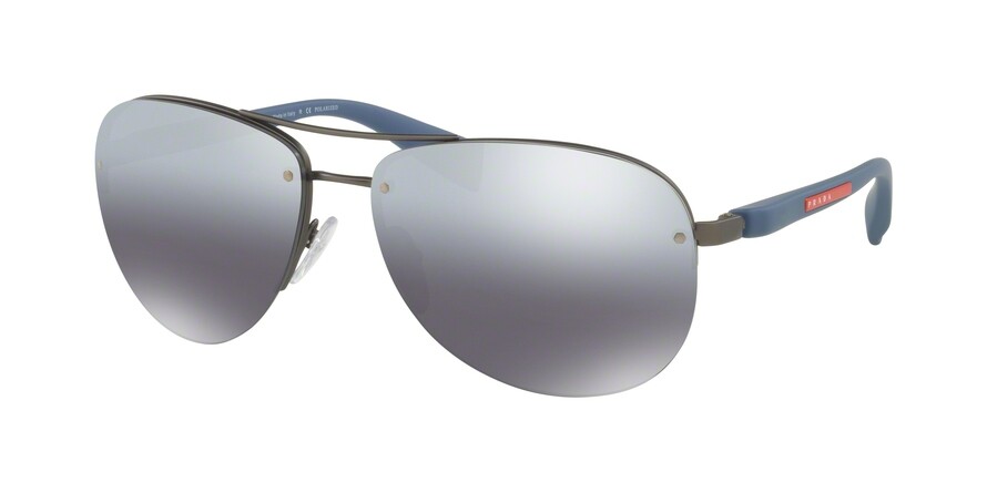 Pre-owned Prada Linea Rossa Sport Sps 56ms Grey Silver Mirrored Polarised Sunglasses In Grey Shaded Polarized