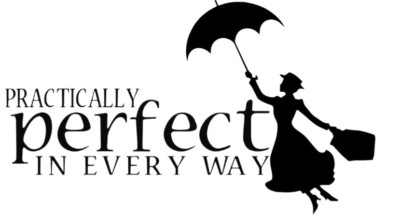 Vinyl Car Decal Practically Perfect in Every Way Mary Poppins Umbrella Sticker 