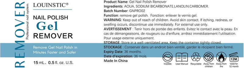 Gel Nail Polish Remover,Quickly Remove Gel Polish in 2-5 Minutes(2pcs/15ml)