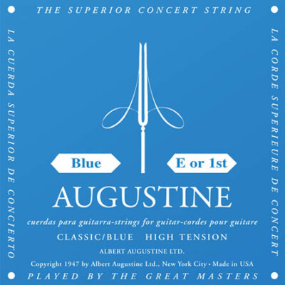 Classic/Blue - High Tension Nylon Guitar Strings Single E (1st) String Augustine