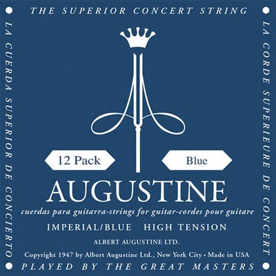 Imperial/Blue - High Tension Nylon Guitar Strings 12 Packs of All 6 Strings Augu