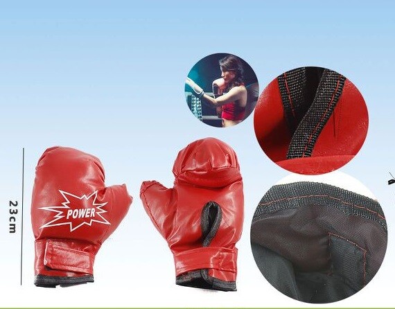 Guantoni Coppia Paia Guanti Boxe Pugilato Chiusura Regolabile Rossi dfh