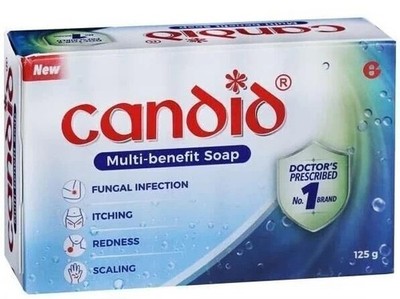 Glenmark Candid Soap Medicated Anti-fungal Bathing Bar 125g + F/S z077