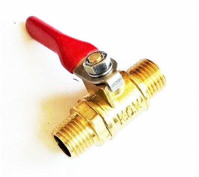 BRASS IN-LINE 1/4'' NPT AIR COMPRESSOR LINE HOSE FITTING SHUT OFF BALL VALVE