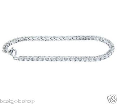 Diamonique CZ Round Cut Prong Set Tennis Bracelet Stainless Steel QVC J278853