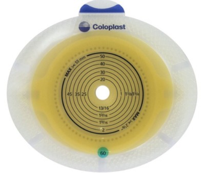 One Box Coloplast Click Xpro Ostomy Base Plates 60 mm  -  5 plates COL10035