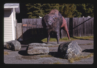 Mohawk Trading Post buffalo statue Route 2 Shelburne Massachusetts Old Photo