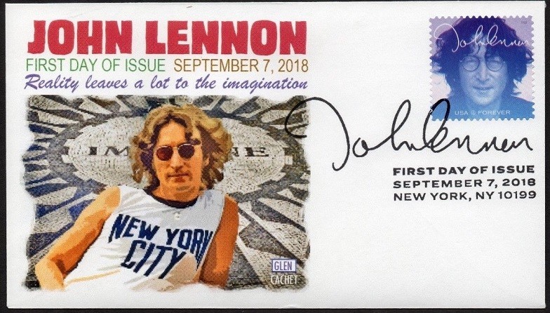 Beatles John Lennon 1940 Liverpool 1980 New York City Gold Medal Display + FDC 1