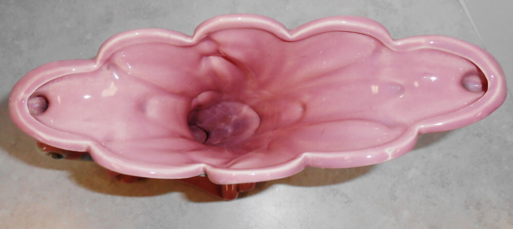 Vintage Royal Haeger Pottery Mauve Agate Glaze Cornucopia Wave Vase 228 USA