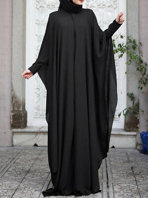 Women Kaftan Tunic Two-Piece Detachable Outside Bat Long Sleeve Maxi Dress