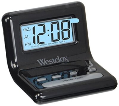 Black NYL47538 LCD Digital Bedside Alarm Clock