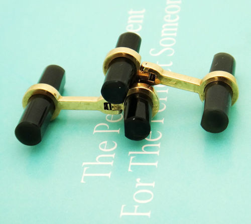 Tiffany & Co. Ball Cufflinks Vintage Onyx 14k Yellow Gold | eBay
