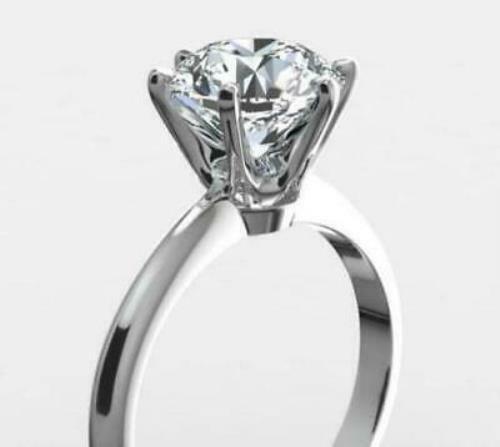 Diamond Engagement Ring 1.00 Ct Round E Si1 14k White Gold Christmas Gift Nib