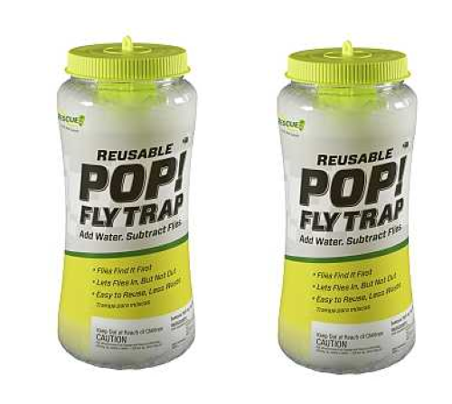 RESCUE! POP! Fly Trap – Outdoor Fly Trap for Home & Agricultural Settings (2-pk)