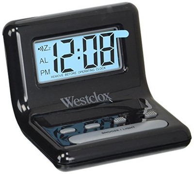 Black Nyl47538 Lcd Digital Bedside Alarm Clock