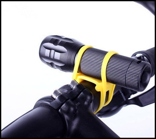Bike-Bicycle-Cycling-Silicone-Elastic-Tie-Strap-Bandage-Flashlight-Mount-Holder