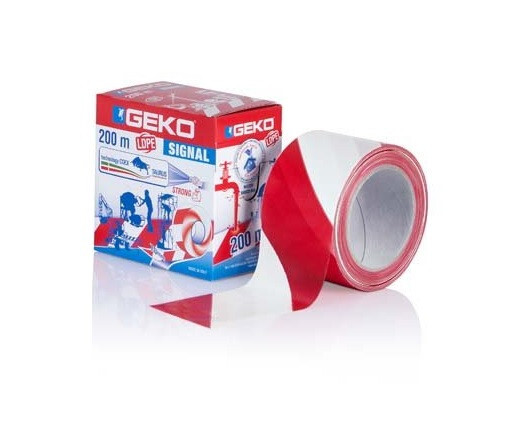 NASTRO SEGNALETICO IN LDPE BIANCO ROSSO 70 mm X 200 mt GEKO SIGNAL