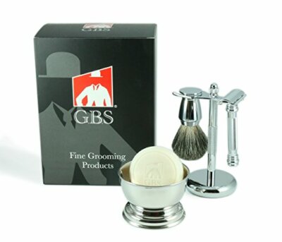 GBS Shaving Gift Set - Comes with Gift Box - Merkur 38c Safety Razor