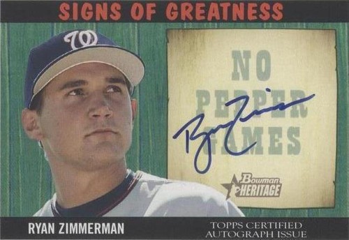2005 Bowman Heritage - Ryan Zimmerman #SG-RZ