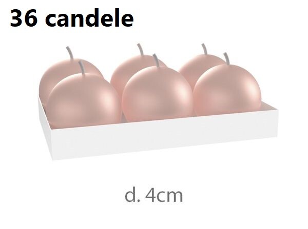Set 36 Pezzi Candele Sfera Rosa Antico 4cm Decorazione Casa dfh