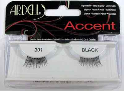 (LOT OF 3) Ardell ACCENT 301 HALF Lashes Authentic Ardell Eyelashes Black
