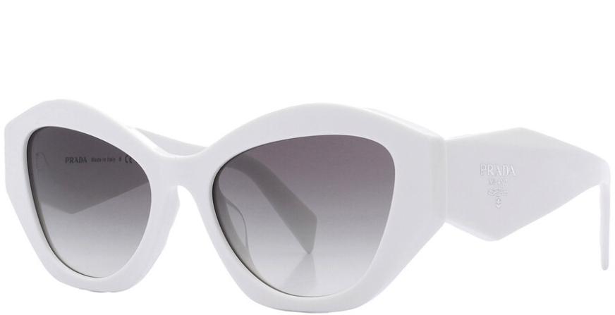 Pre-owned Prada Woman's Sunglasses 0pr07ysf 142130 55 Grey Gradient Cat Eye Ladies In Gray